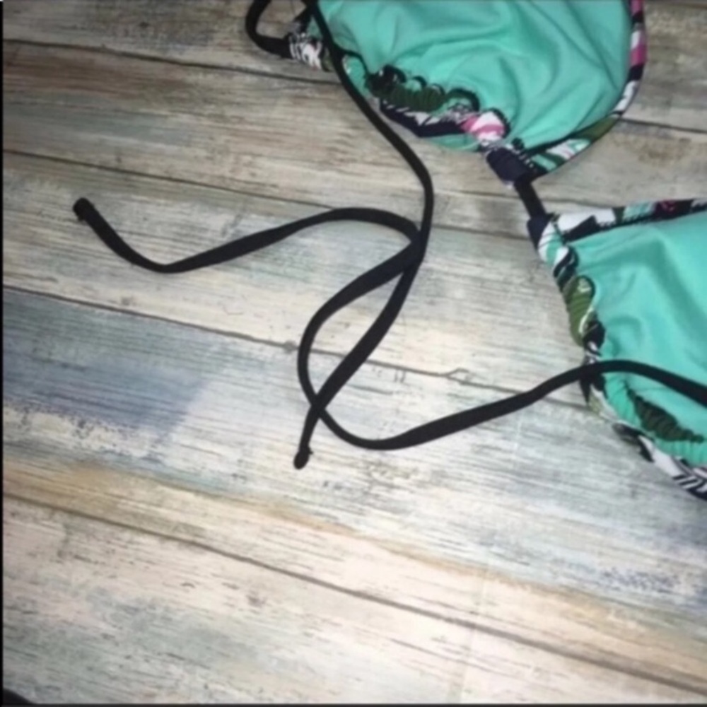 Mossimo Aztec Triangle Bikini Top Small Halter String Tie Swim - Picture 4 of 5
